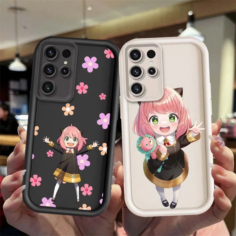 Funda para Teléfono con Diseño de Anime Girl Anya para Samsung Galaxy S25 S24 S23 S22 S21 S20 Ultra Plus FE 5G Eye Ladder
