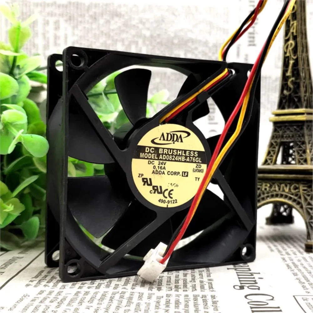 Ventilador 80mm 8025 para ADDA AD0824UB-A71GL 80x80x25mm 24V 0.16A alto flujo de aire 55CFM ventilador del chasis inversor - imagen 4