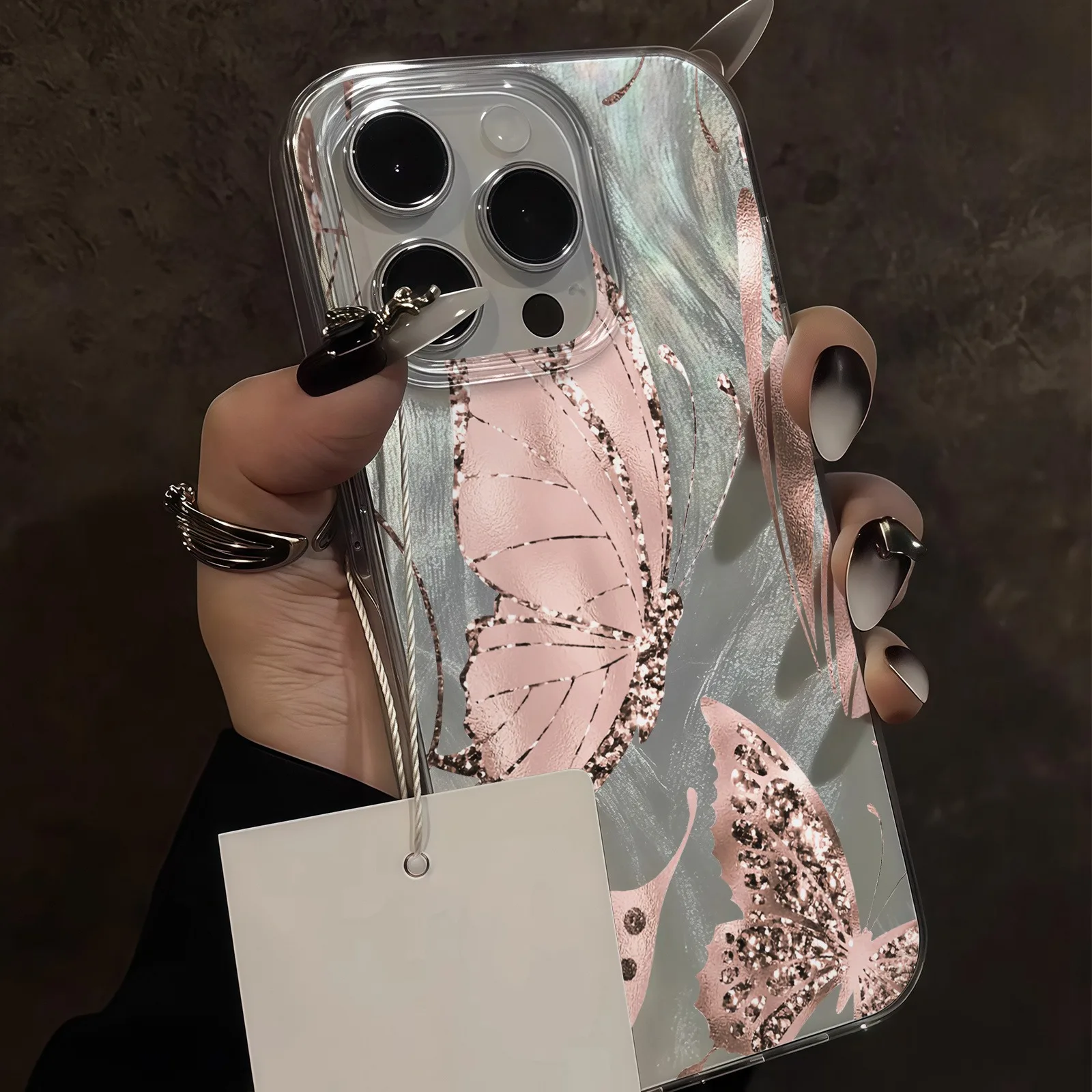 Funda de teléfono IMD de tul con diseño artístico de mariposa chapada en oro para Xiaomi Mi 11 Lite5G 14T 13T Poco X6 X5 M6 Pro F7 X7 - imagen 2