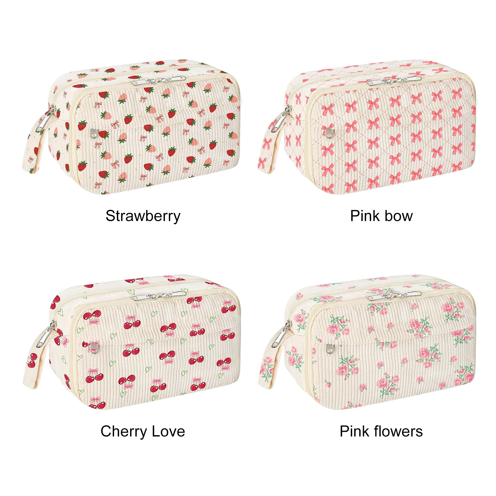 Bolsa de lápices con cremallera y compartimento, estuche de bolígrafo con asa portátil, bolsa de almacenamiento de papelería elegante de gran capacidad para el hogar, la oficina y la escuela - imagen 2