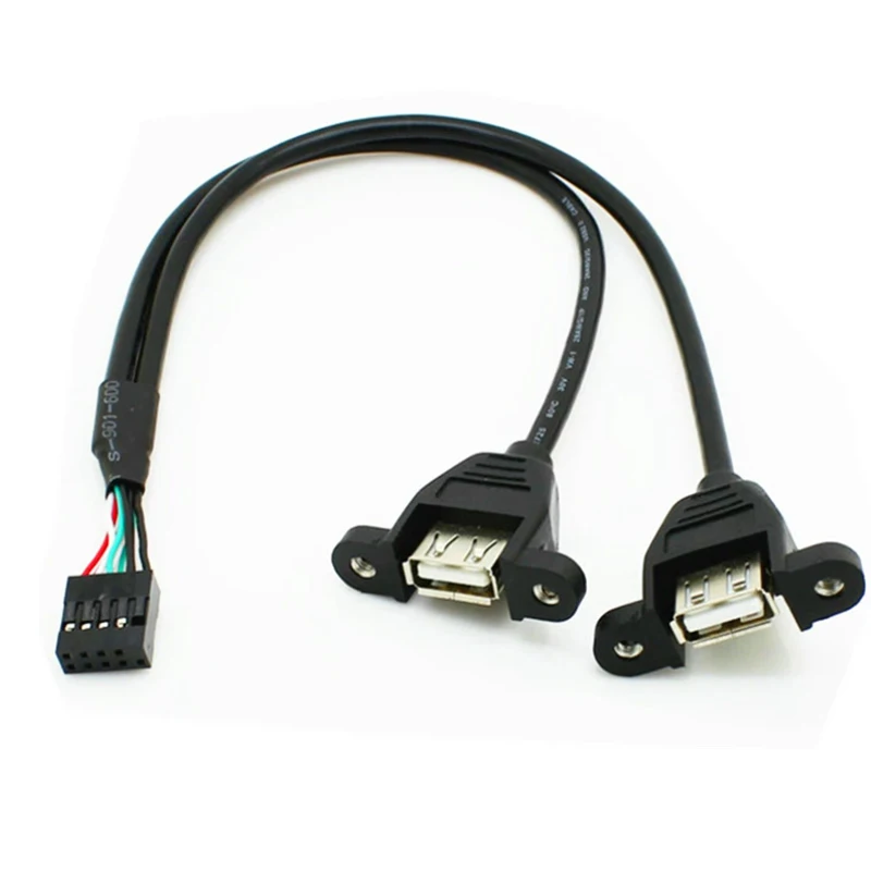 Terminal PH2.54 a USB Dual DuPont, Cable de 9 pines, placa base, Cable de extensión de expansión 1/2, tira de cobre completa, orificio para tornillo de 30CM, 1 Uds. - imagen 4