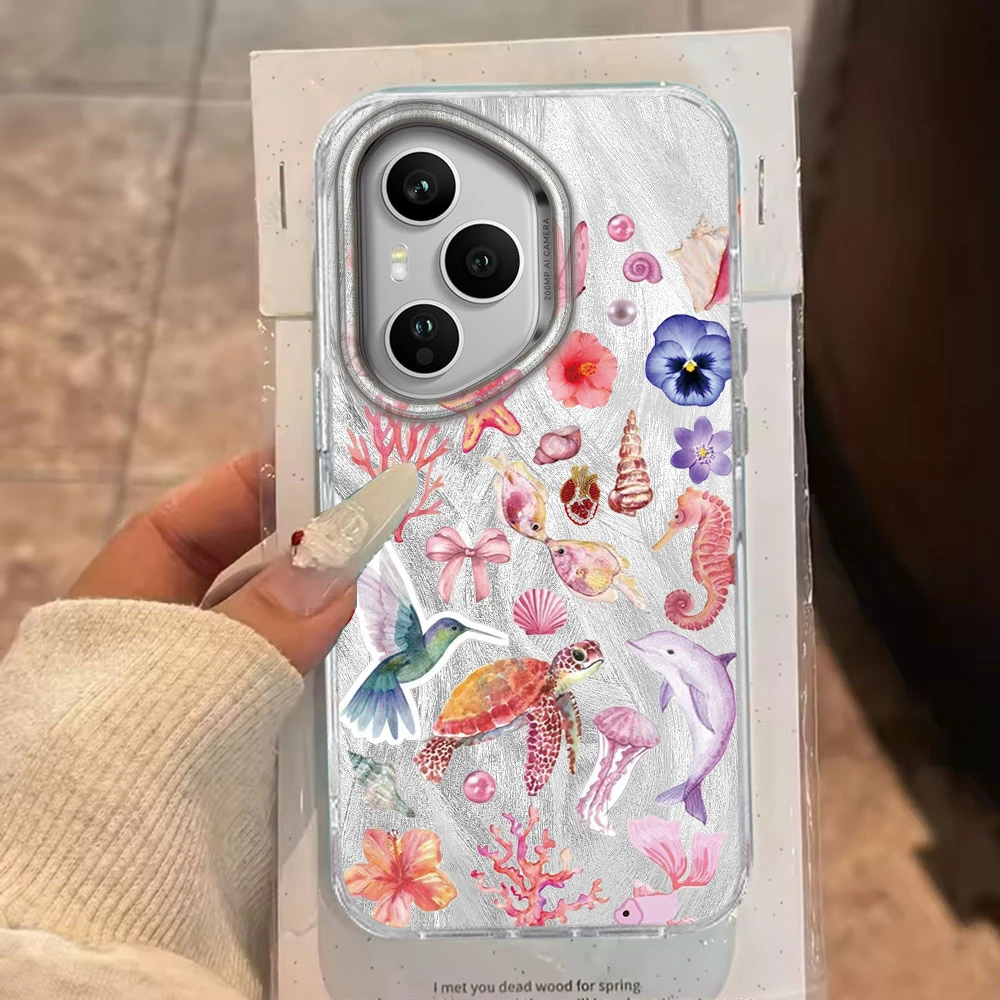 Funda de teléfono con flores de animales marinos para Honor 400 200 90 Smart Pro Magic7 6 5 70 Lite X9a X9c X9b X8b X8a X8c X7c X6c X6b X6c - imagen 5