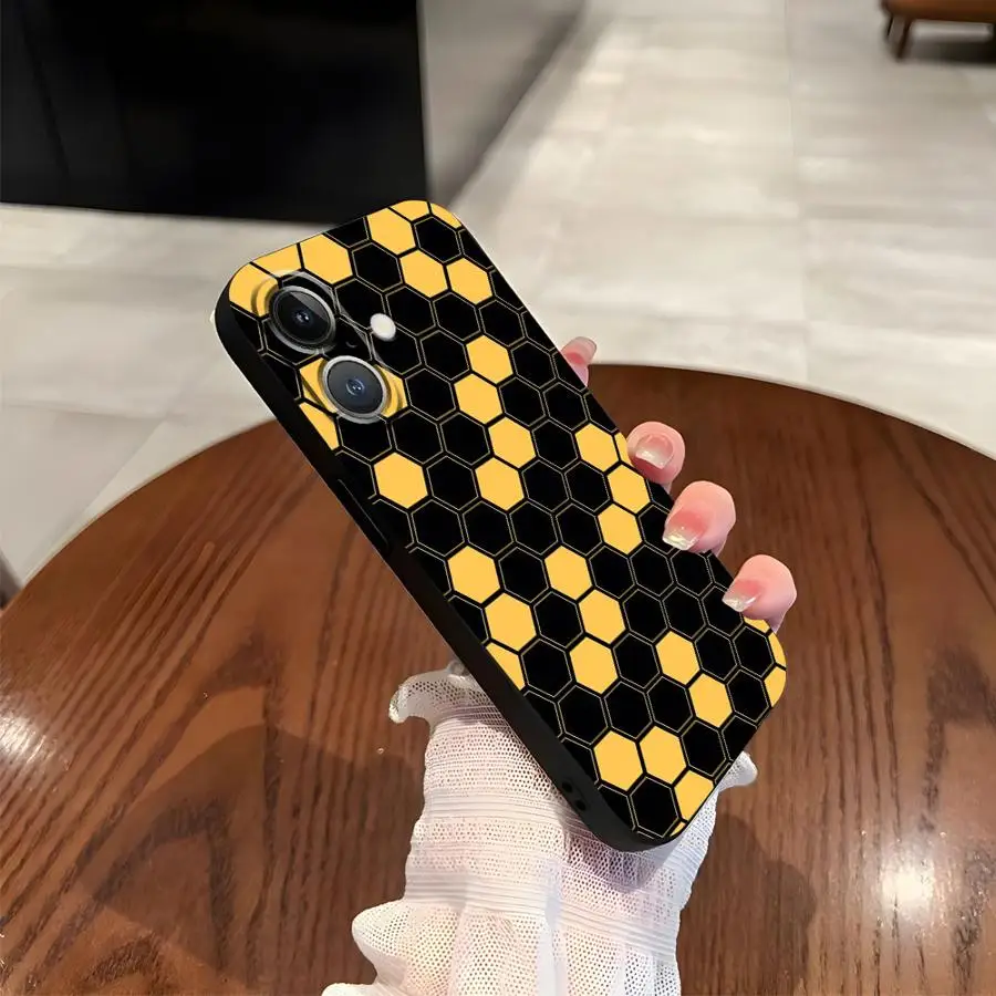 Funda Retro de red de panal para iPhone XS Max 15 16 14 Plus 13 12 11 17 Pro Max 17Air 7 8 XR, funda suave negra para teléfono - imagen 5