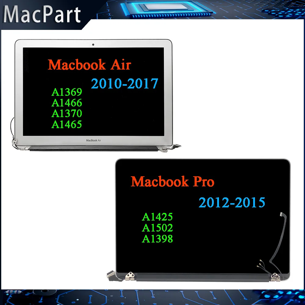 Reemplazo de montaje de pantalla LCD para MacBook Air Pro Retina, 11 ", 13", 15 ", A1369, A1466, A1370, A1465, A1425, A1502, A1398