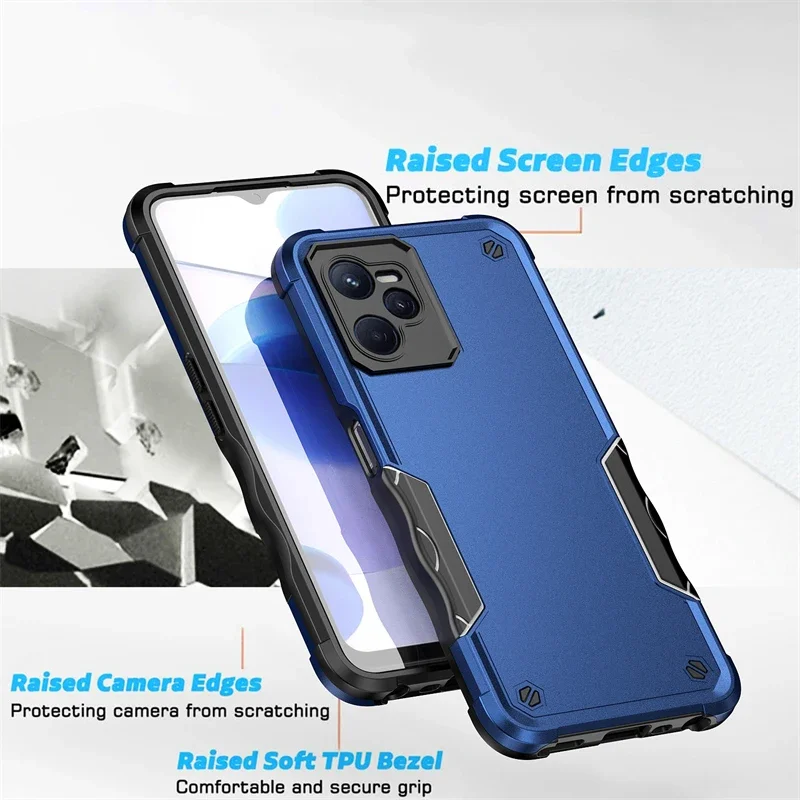 Armadura de bandera militar, funda de teléfono a prueba de golpes para Realme C35, marco de TPU de 6,6 pulgadas, cubierta trasera de protección de lente de cámara de plástico duro - imagen 5