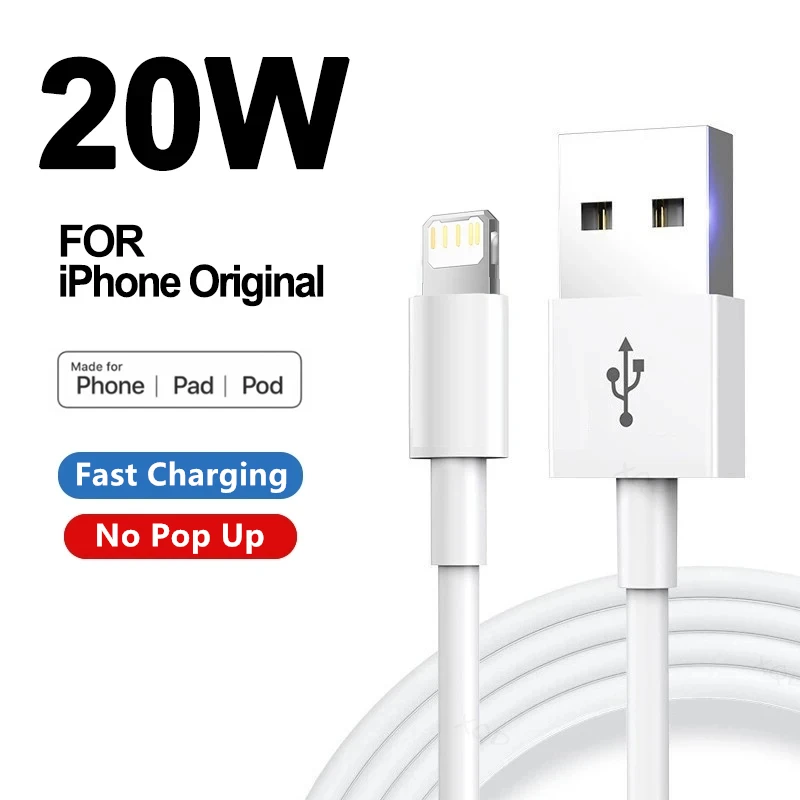 Cable USB de carga rápida para Apple iPhone X XR XS 14 8 7 6S 6 Plus 13 12 11 Pro Max SE iPad Cable de datos USB Cable cargador 1m 2m 3m