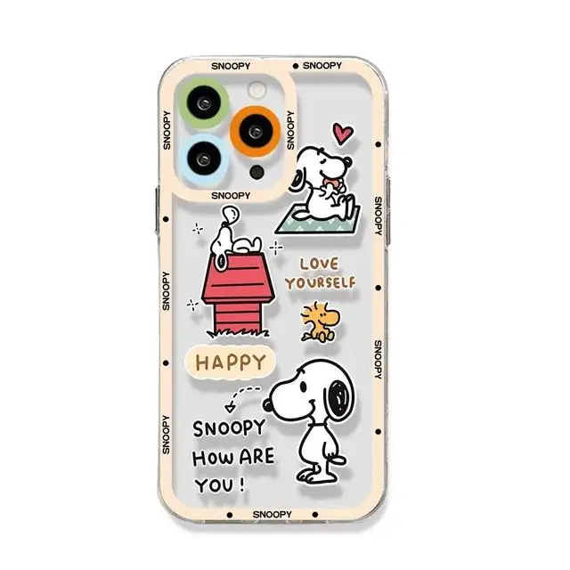 Bonita funda transparente de Snoopy para Samsung Galaxy A15 A25 A14 A13 A12 A33 A11 A03 A04 A05 A05S A03S A04E A10 A20S A22 A32 A50 A51 M54 - imagen 5