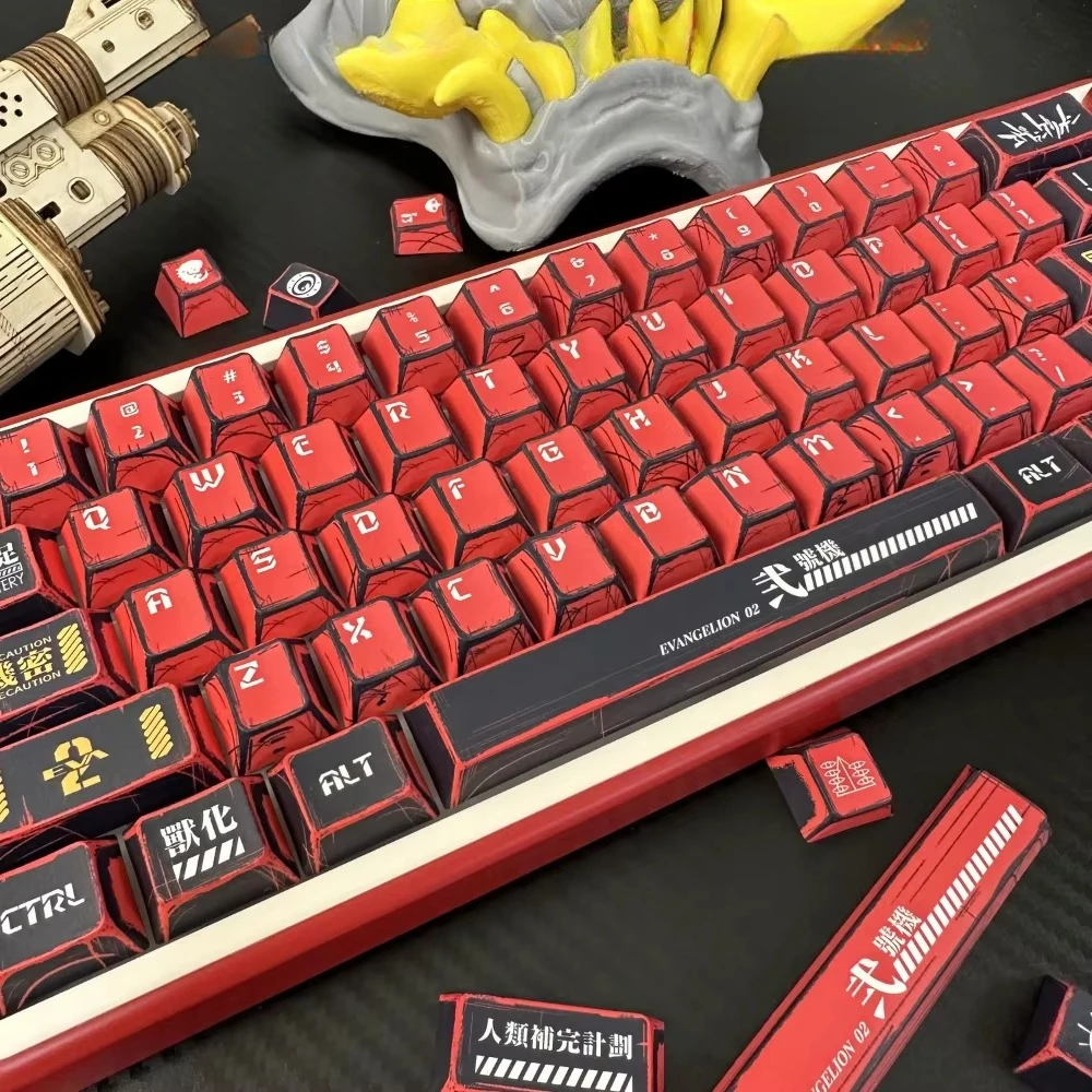 Juego de teclas estilo Anime, 137 teclas PBT Cherry No.2 para teclado mecánico MX Switch 68/84/87/104, tapa de repuesto