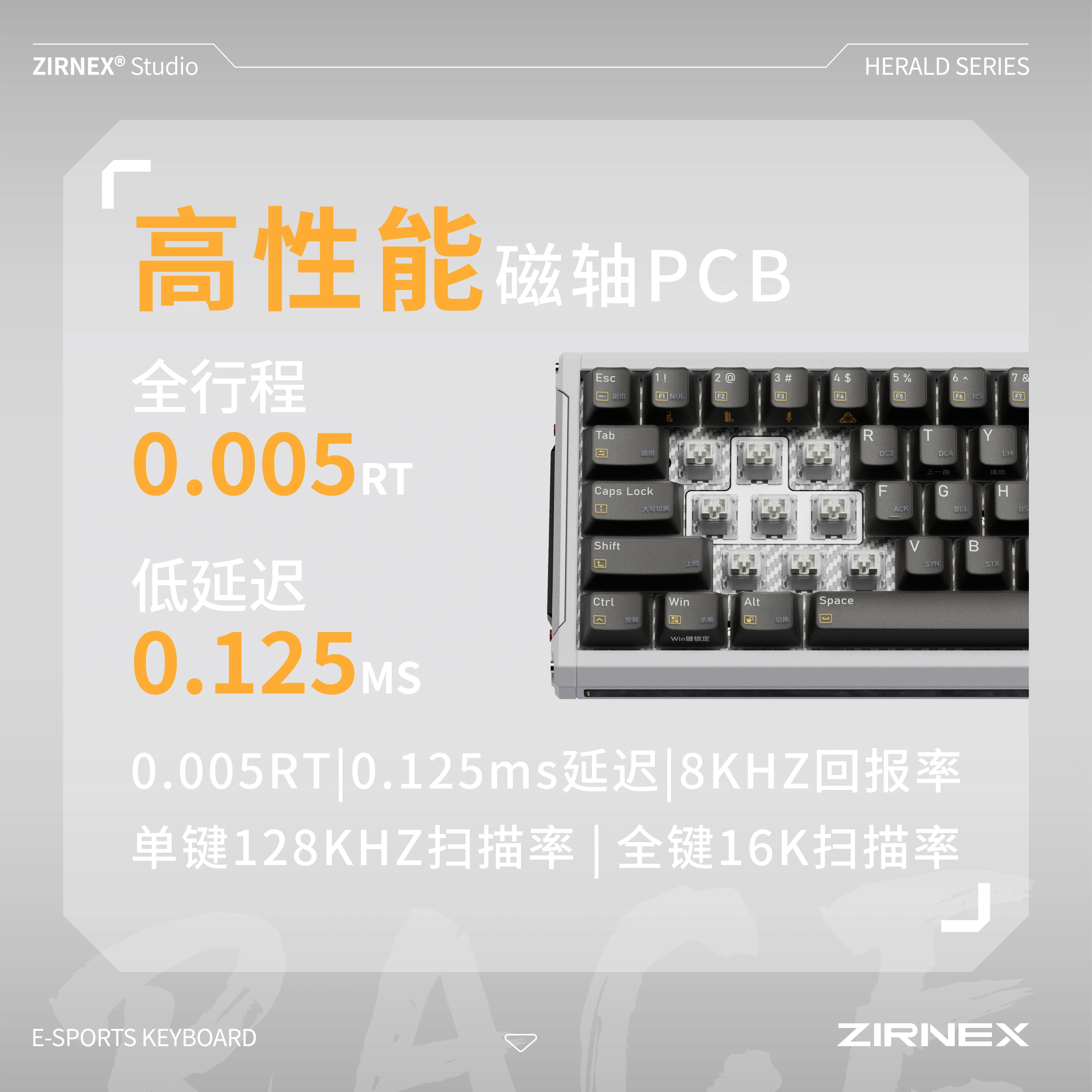 ZIRNEX RACE68HE teclado con interruptor magnético aleación de aluminio 8K RT0.005 0,125 ms Teclado mecánico para juegos por cable intercambiable en caliente regalo - imagen 4