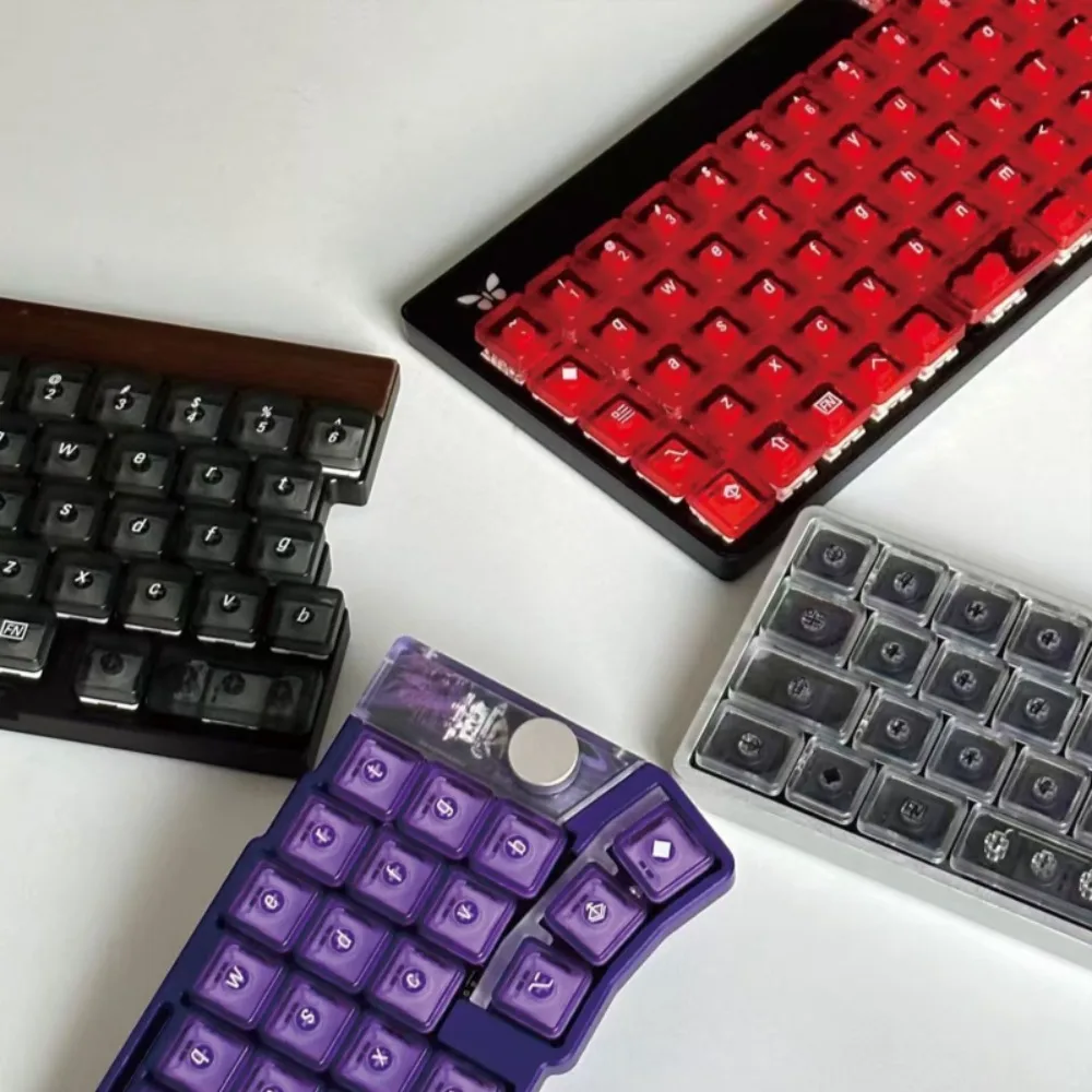 LCK-teclas transparentes para Cherry Kailh ChocV2, teclas de barra espaciadora de perfil bajo, 1u/1.25u/1.75u/2u/2.25u/2.75u/6.25u, sin tallado, PCT
