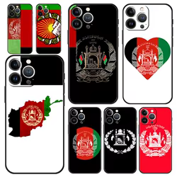 Funda iPhone negra lujo bandera afgana antigolpes