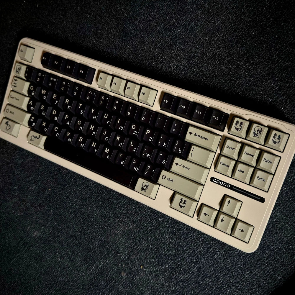 Juego de teclas de sublimación de cinco lados, Teclado mecánico personalizado de negro y gris, tema de goma ruso, Pbt Cherry - imagen 3