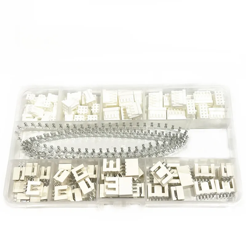 Juego de 360 Uds XHD2.54mm 2*2pin 2X3P 2*4P 2X5pin conector de doble fila 4P 6P 8P 10P enchufe de Pin de ángulo recto + carcasa + KIT de terminales