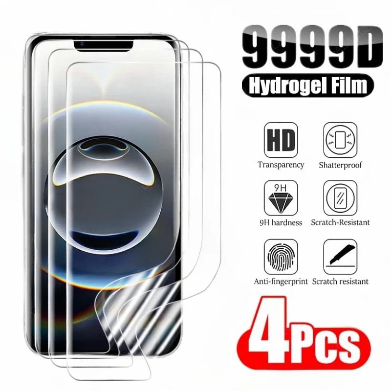 4 Uds película de hidrogel Ultra HD para iPhone 16e 2025 14 13 Protector de pantalla para iPhone 16 15 Pro Max X XR XS Max película protectora suave