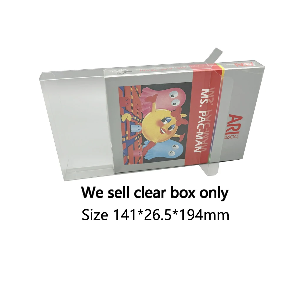 Caja transparente de PET para Atari 2600, almacenamiento de exhibición de colección de juegos, caja protectora transparente