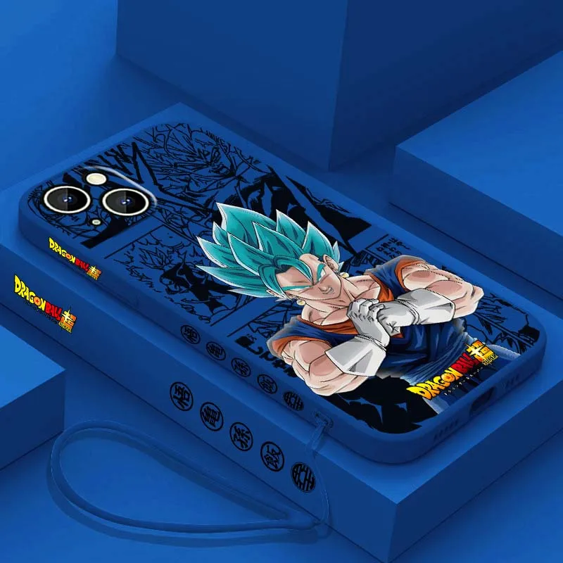 D-Dragon Ball Saiyan funda de Anime para Apple iPhone 17 16 15 14 13 12 11 Air Mini Plus Pro Max funda de teléfono con cuerda izquierda líquida - imagen 4