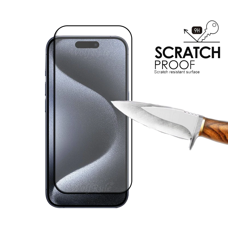 6 en 1 para iPhone 15 pro Max Glass para iPhone 15pro full cover 9h screen protector para iPhone 11 12 13 14 15 PLUS Pro Max Glass - imagen 3