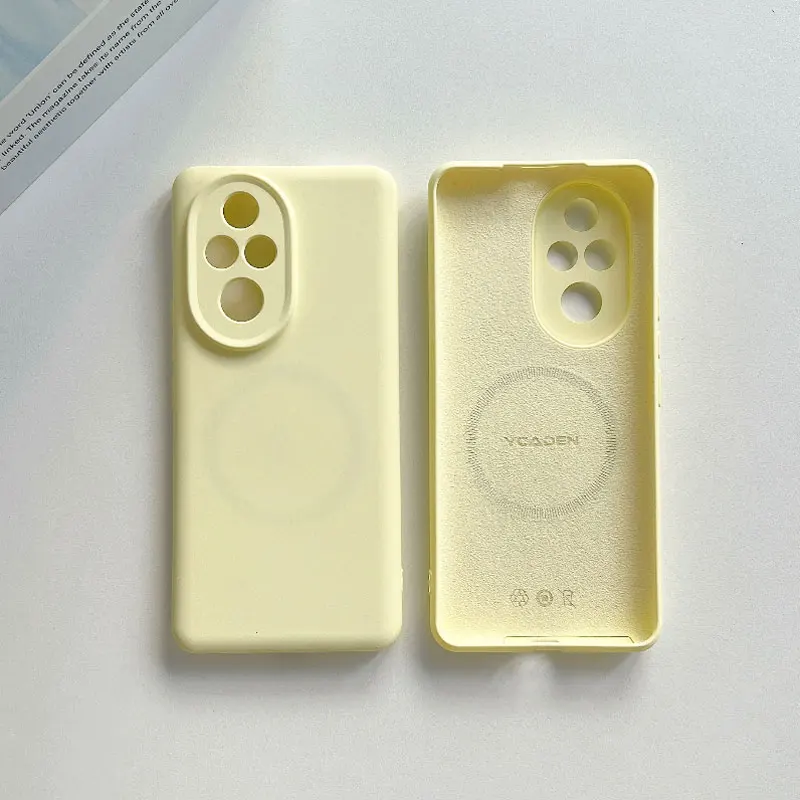 Para Magsafe funda de silicona líquida rosa para Honor 200 Pro 300 Ultra 100 90 80 70 50 funda magnética suave de piel fundas de parachoques