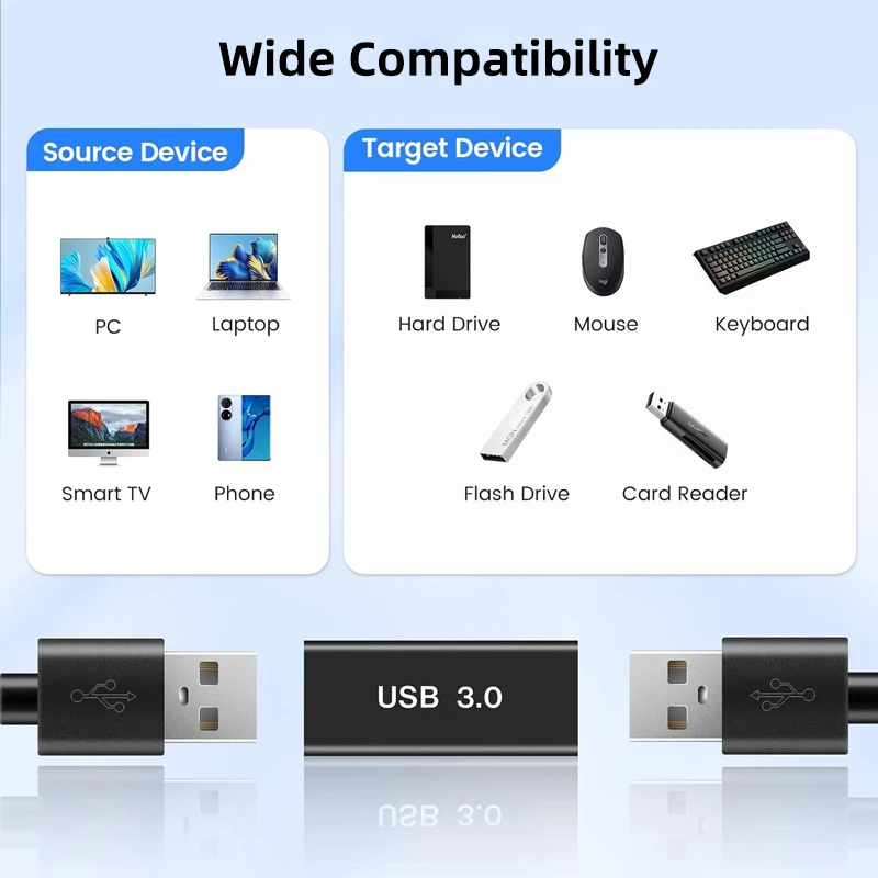 Conector USB 3,0 tipo A hembra a hembra, adaptador USB a USB de 5Gbps Gen1 macho a macho hembra, convertidor extensor USB para ordenador portátil - imagen 5