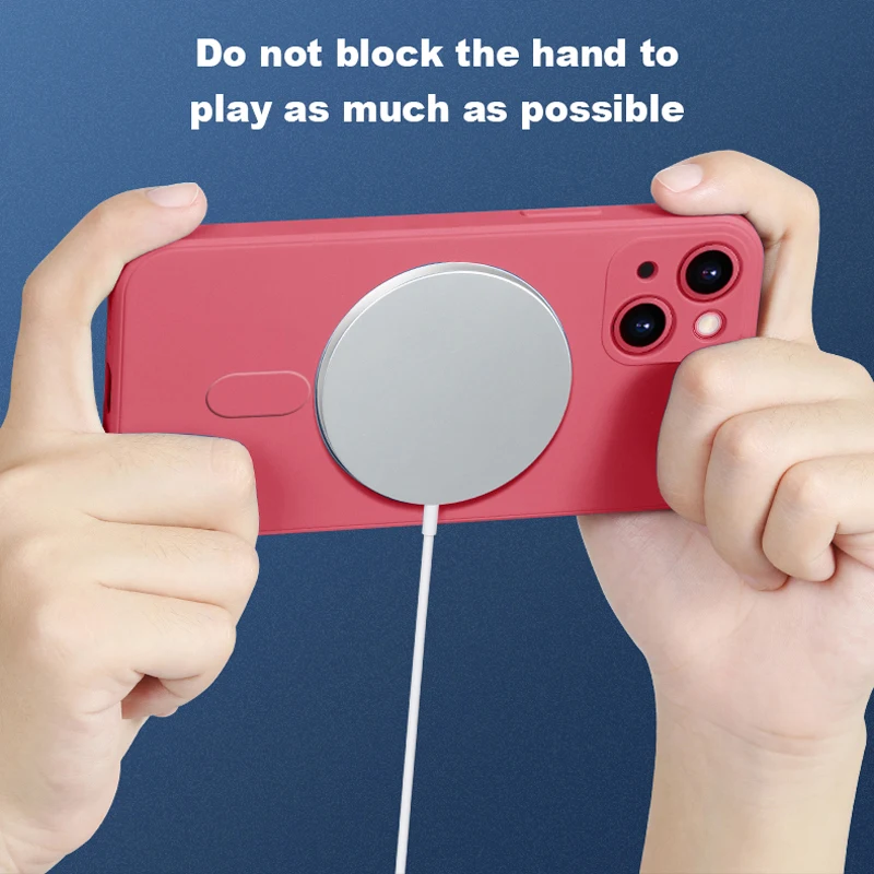 Para Magsafe funda de teléfono de silicona líquida de carga inalámbrica magnética para IPhone 15 14 13 12 11 Pro Max Mini cubierta trasera a prueba de golpes - imagen 3