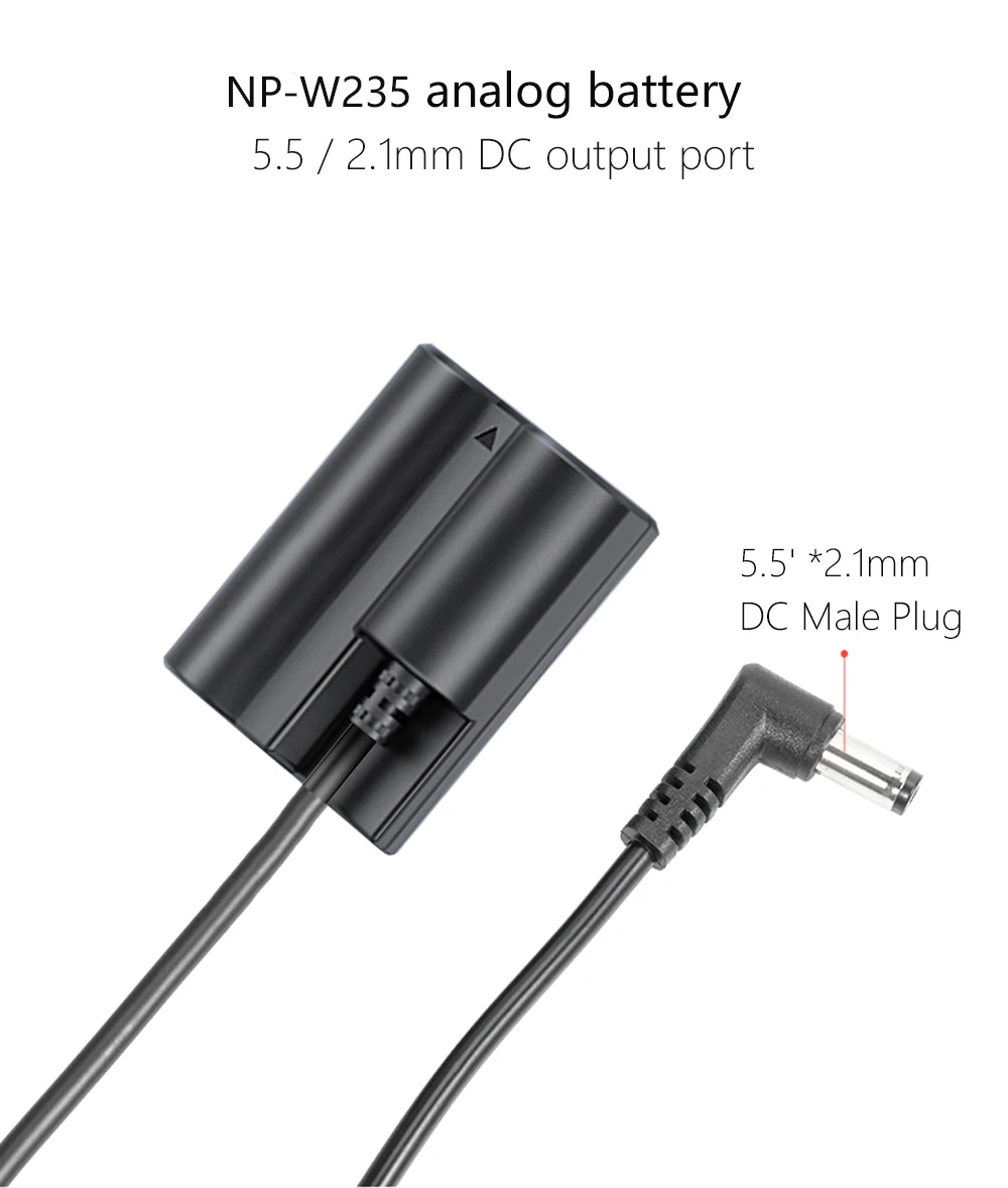 Batería simulada NP-W235 NPW235 totalmente decodificada con kit de placa adaptadora de NP-F para cámara Fujifilm X-T4, GFX 100S, X-T5, X-H2 - imagen 2