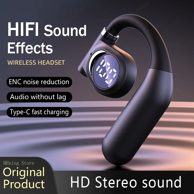 Auriculares inalámbricos con Bluetooth, cascos de conducción ósea con micrófono, manos libres, con cancelación de ruido, para conducir - imagen 3