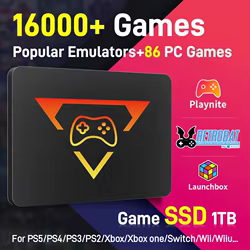 SSD Playzone 1TB con Juegos Retro y PC Plug & Play PS5 Xbox Switch