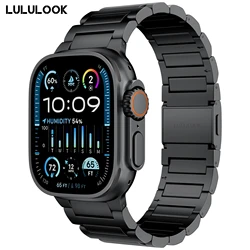 Lululook Correa de Titanio Apple Watch Ultra 3/2/1 49 mm Negra