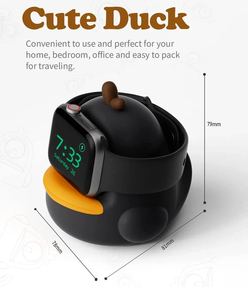 Lindo soporte de cargador para Apple Watch Series 49/45/44/42/41/40/38mm IWatch Ultra2/Ultra/9/8/SE2/7/6/SE/5/4/3/2/1 base de silicona - imagen 5