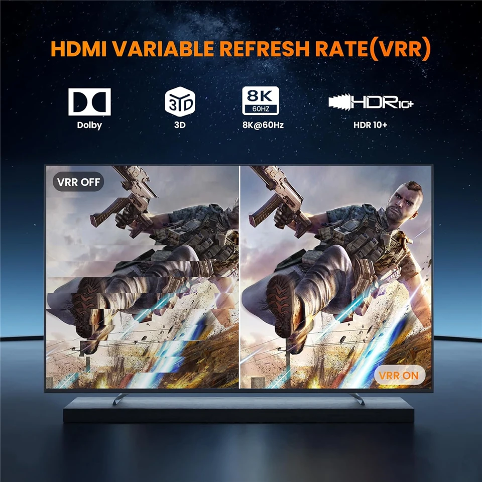 Navceker-conmutador HDMI 2,1, 8K, 60Hz, 4K120Hz, compatible con HDMI, 4 en 1, salida con convertidor de Control remoto para monitores Xbox PS5 - imagen 4