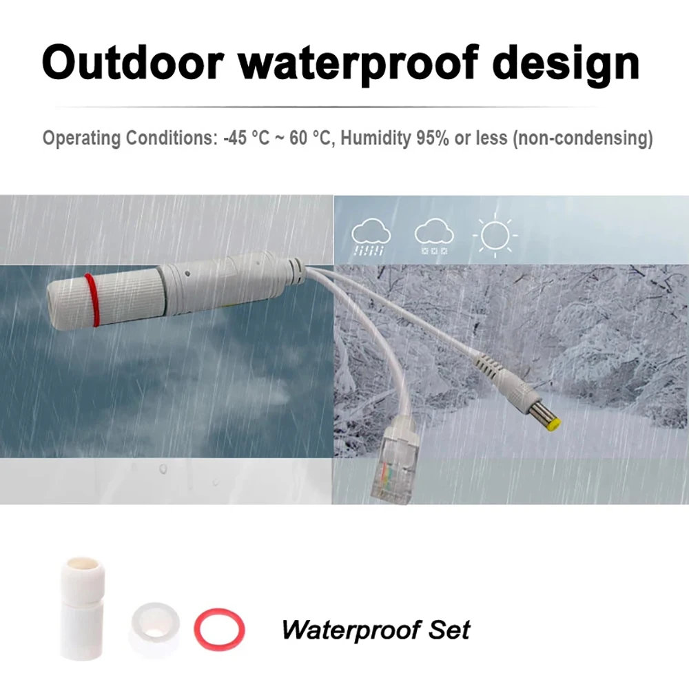 Divisor POE de 48V a 12V, adaptador de corriente de vídeo impermeable, módulo de suministro de Cable, extensor de inyector para sistema de Control de acceso de cámara IP - imagen 2