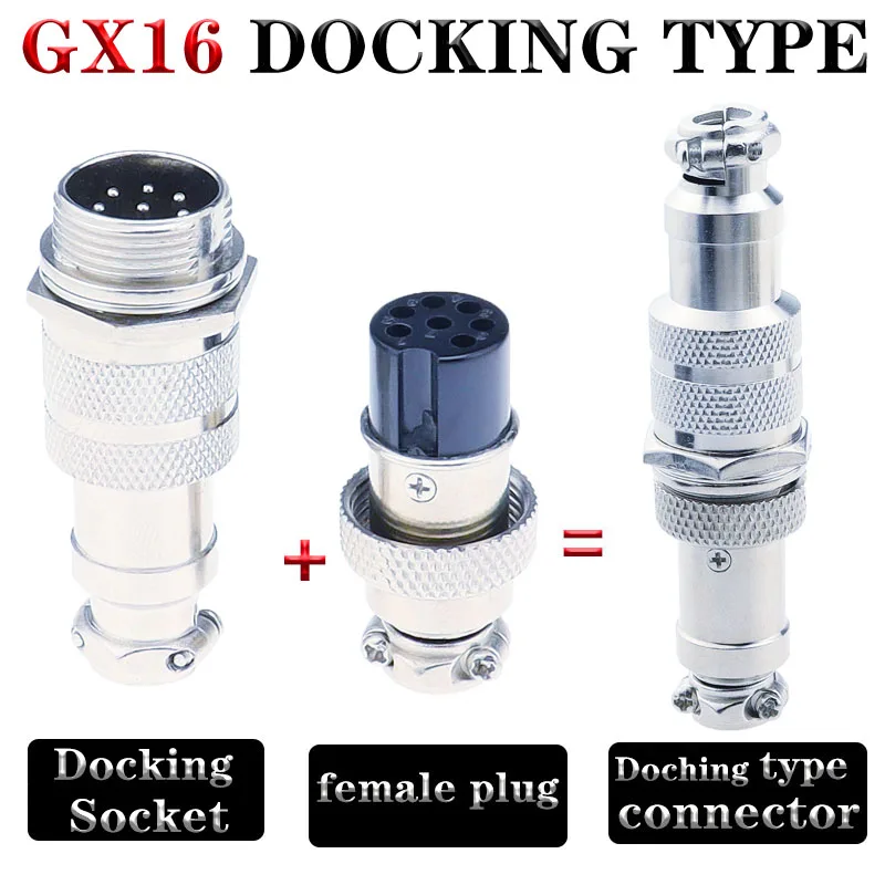 Enchufe de aviación GX16, enchufe de aviación de metal pequeño, terminal de cable eléctrico de 2/3/4/5/6/7 pines, tipo fijo y b - imagen 5
