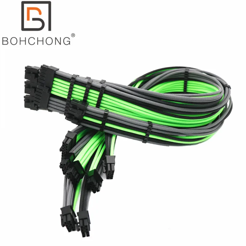 Kit de Cable Modular PSU personalizado para Seasonic Corsair CoolerMaster Silverstone, placa base, 24 Pines, CPU, 8 pines, GPU, 8P, 6P, Cables Sata IDE