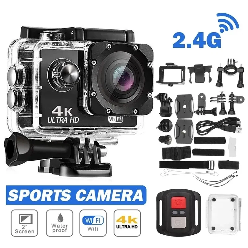 Cámara de acción Original Ultra HD 4K 1080P/30fps WiFi pantalla de 2,0 pulgadas 170D casco subacuático impermeable cámaras de grabación GO Pro - imagen 2