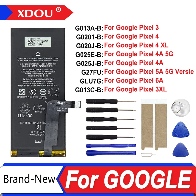 G013C-B G020I-B G020J-B G025E-B G013A-B G025J-B G27FU GLU7G nuevo para Google Pixel 3 4 3XL 4A 5A 5G Versie 6A baterías de teléfono