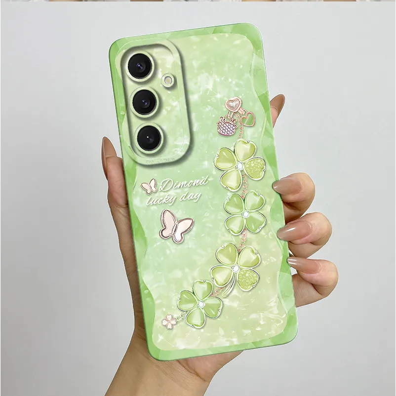 Para Samsung S24 Plus Funda estética mariposa flores Funda suave TPU Funda de teléfono para Samsung Galaxy S24 + S 24 Plus parachoques - imagen 2