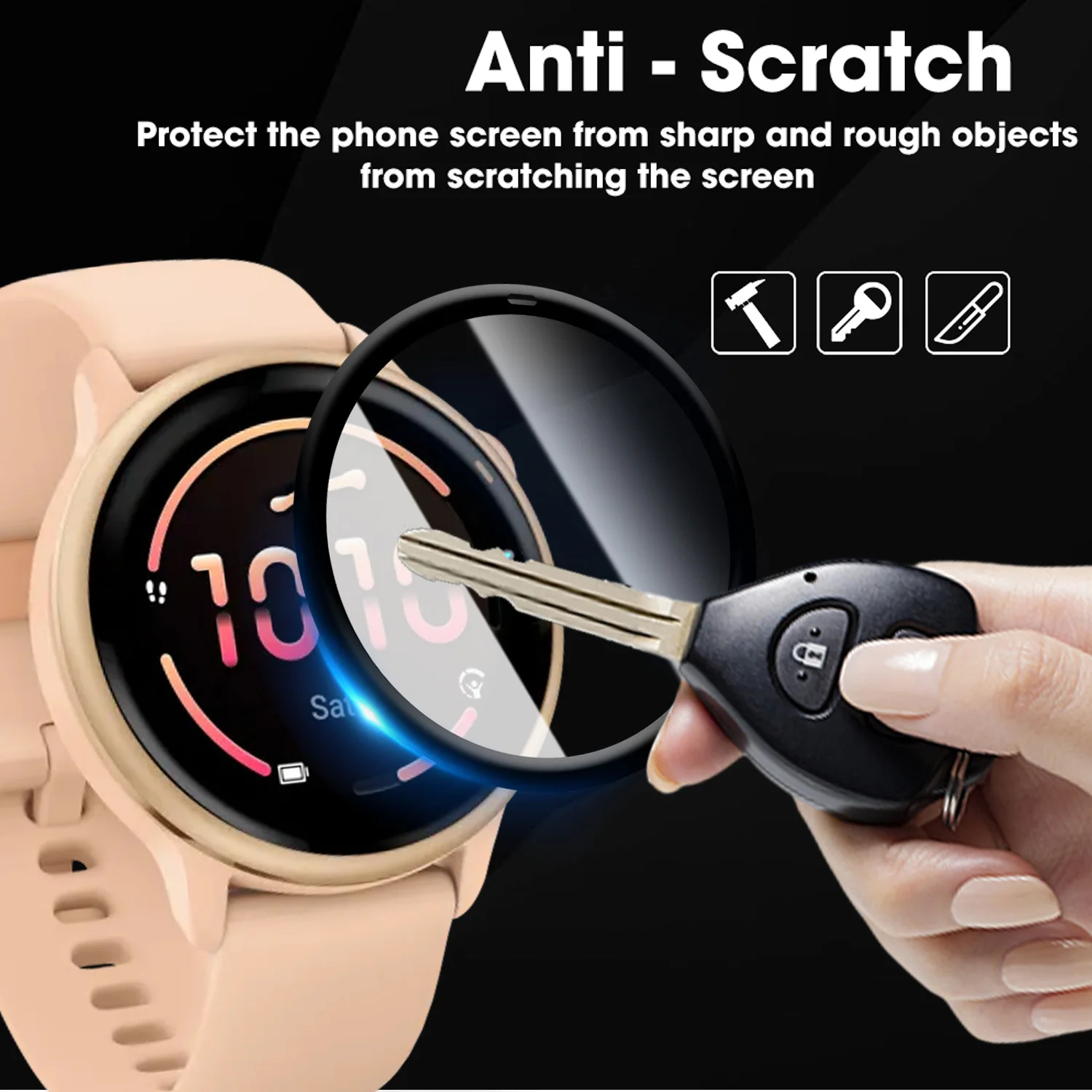 Películas protectoras suaves y flexibles para Garmin VivoActive 6, Protector de pantalla, Protector de cubierta completa para Garmin VivoActive6 - imagen 2