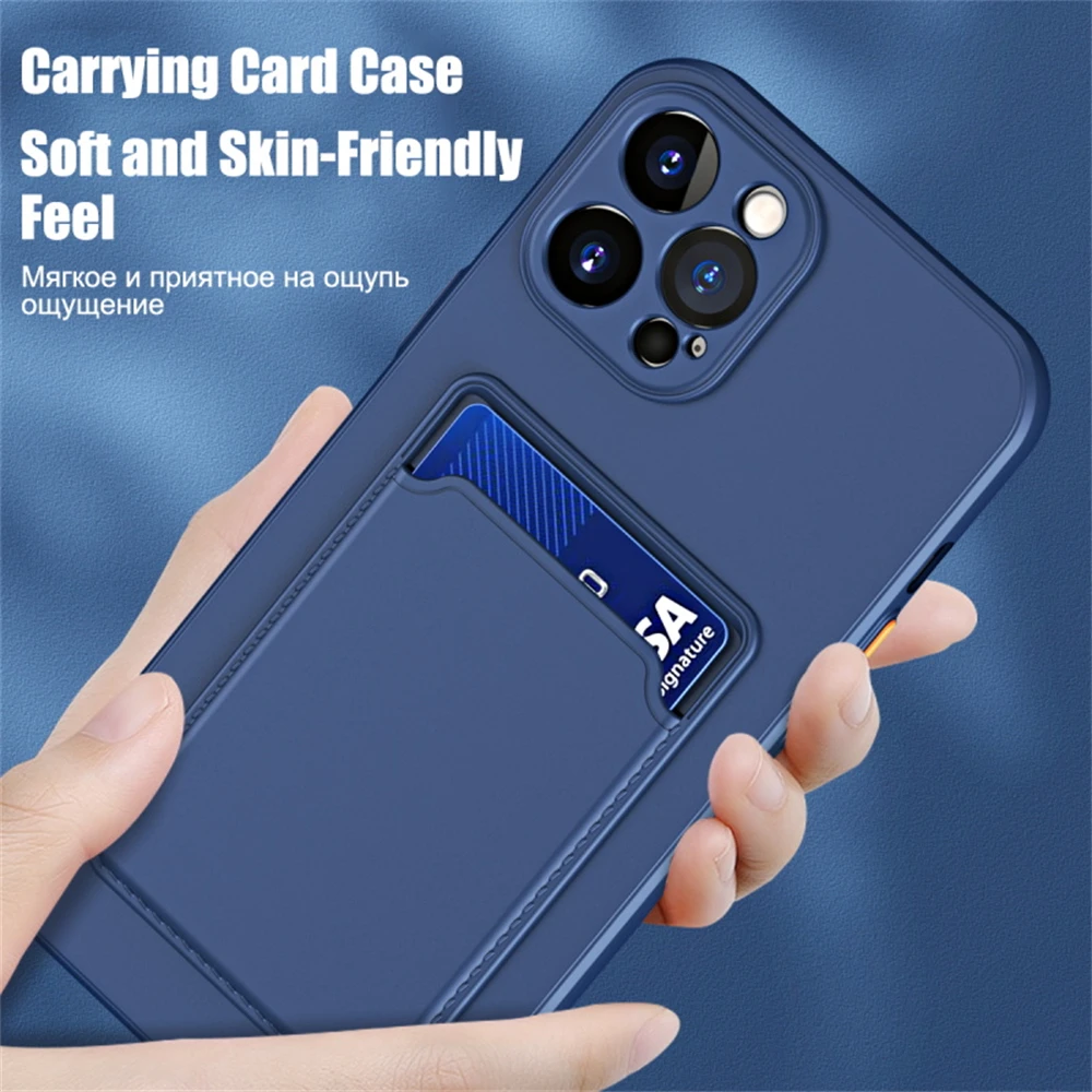 Funda tipo billetera de silicona suave de lujo para iPhone 15, 14, 11, 13, 12 Pro Max Plus, funda trasera con ranura para tarjetero, accesorios protectores para teléfono - imagen 3
