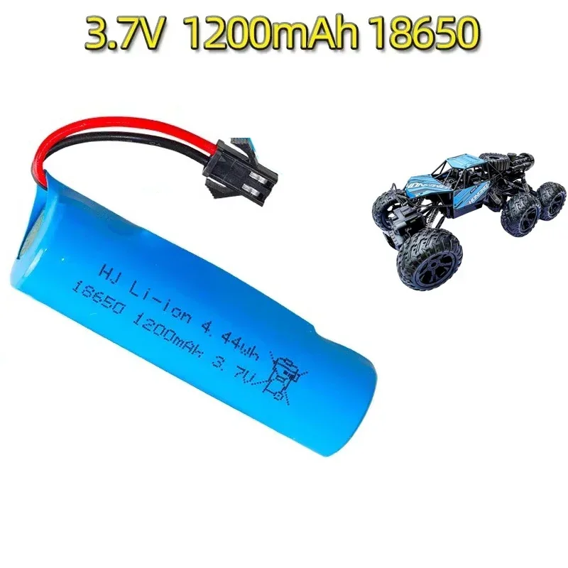 Batería de litio recargable de 3,7 V, 1200mAh, 18650 para coche de escalada de juguete, vehículos todoterreno, vehículos de torsión, coches RC + placa protectora - imagen 3