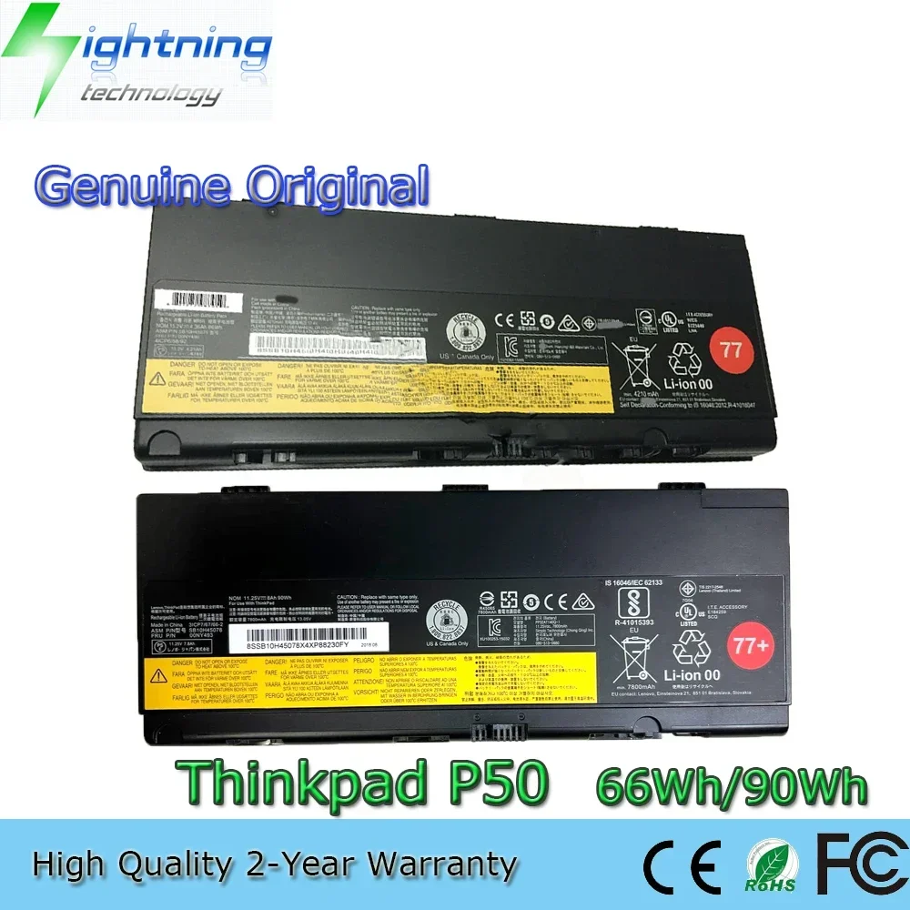Nueva batería Original y genuino para ordenador portátil SB10H45075 66/90Wh para Lenovo ThinkPad P50 P51 P52 00NY490 00NY491 00NY492 etc.