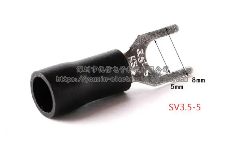 Terminal de engarzado de horquilla de 20 piezas, enchufes de pala M4/M5/M6, casquillos preaislados para empalme, conectores de extremo de Cable eléctrico - imagen 4