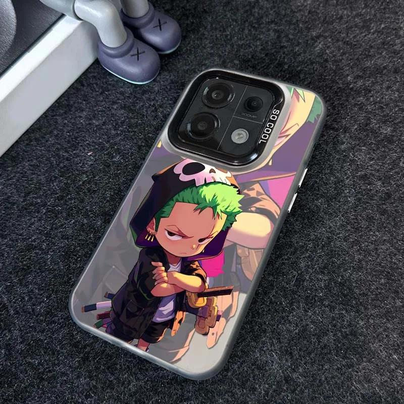 Funda de dibujos animados Zoro Luffy para Xiaomi Mi 14 14T 13 13T 12 12T 12X 12S 11 11X Lite Pro funda de teléfono plateada de color Ultra mate - imagen 4
