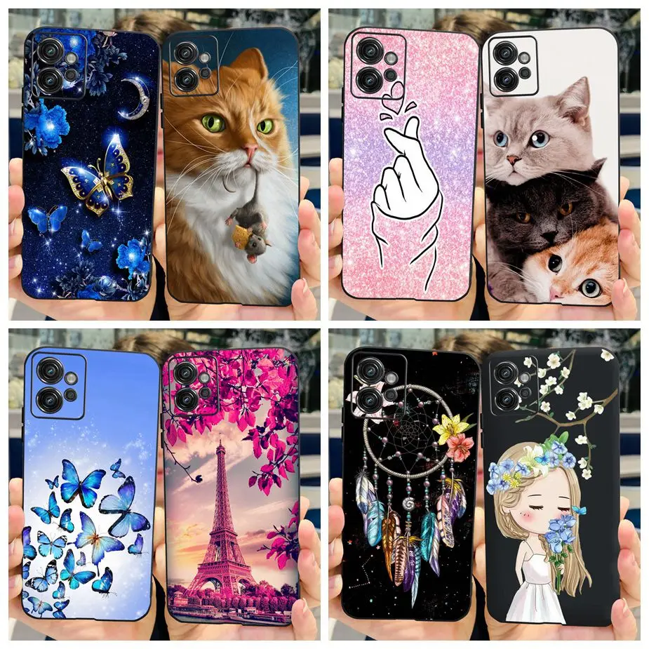 Funda de silicona suave para Motorola Moto G32, carcasa bonita de gato y mariposa para Motorola Moto G32 G 32 MotoG32, bolsas de 6,5 pulgadas