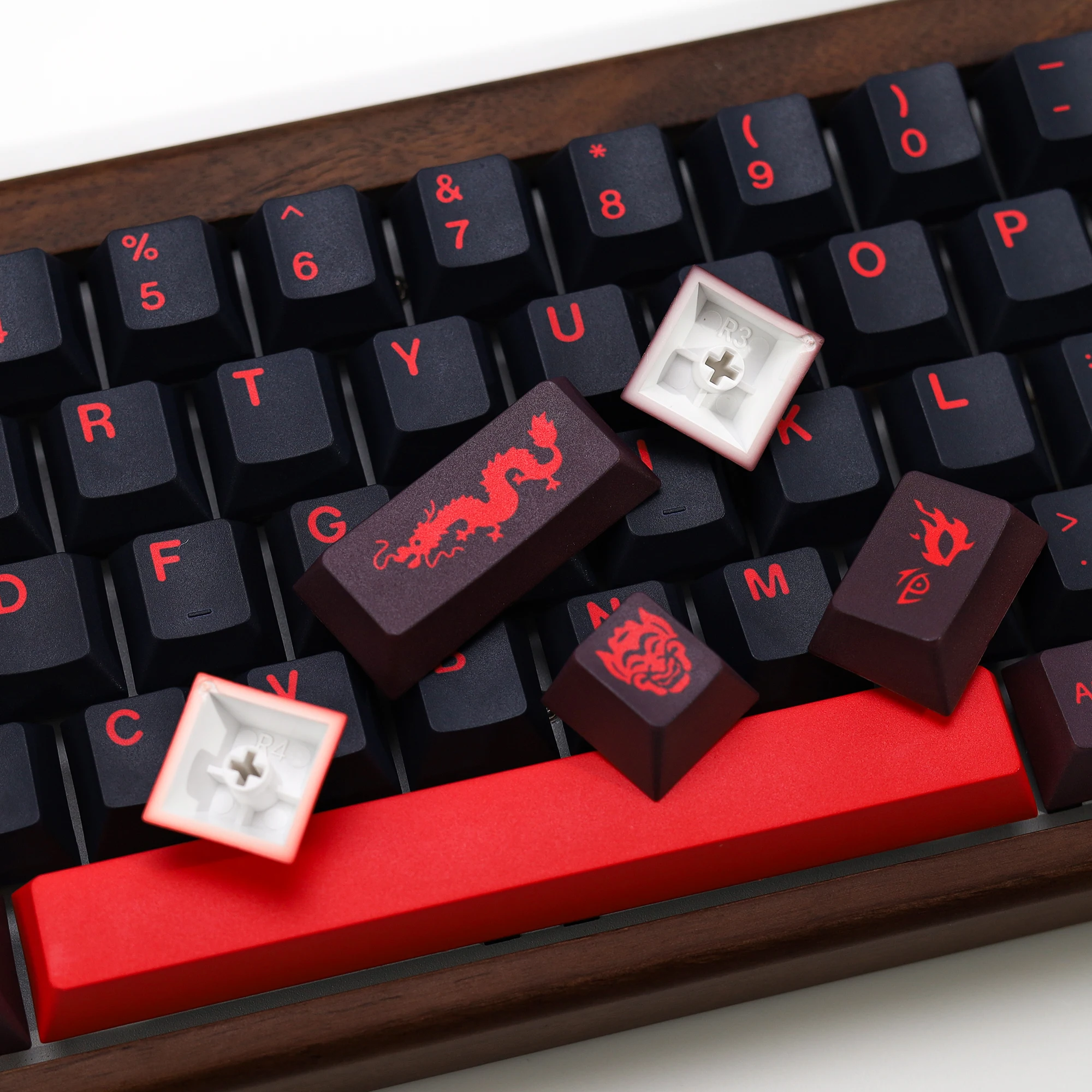 KBDiy 143 teclas/juego de teclas de teclado mecánico PBT GMK Red Dragon Keycap Cherry Profile personalizado para MX Switch 61/64/75/87/104/980 - imagen 4
