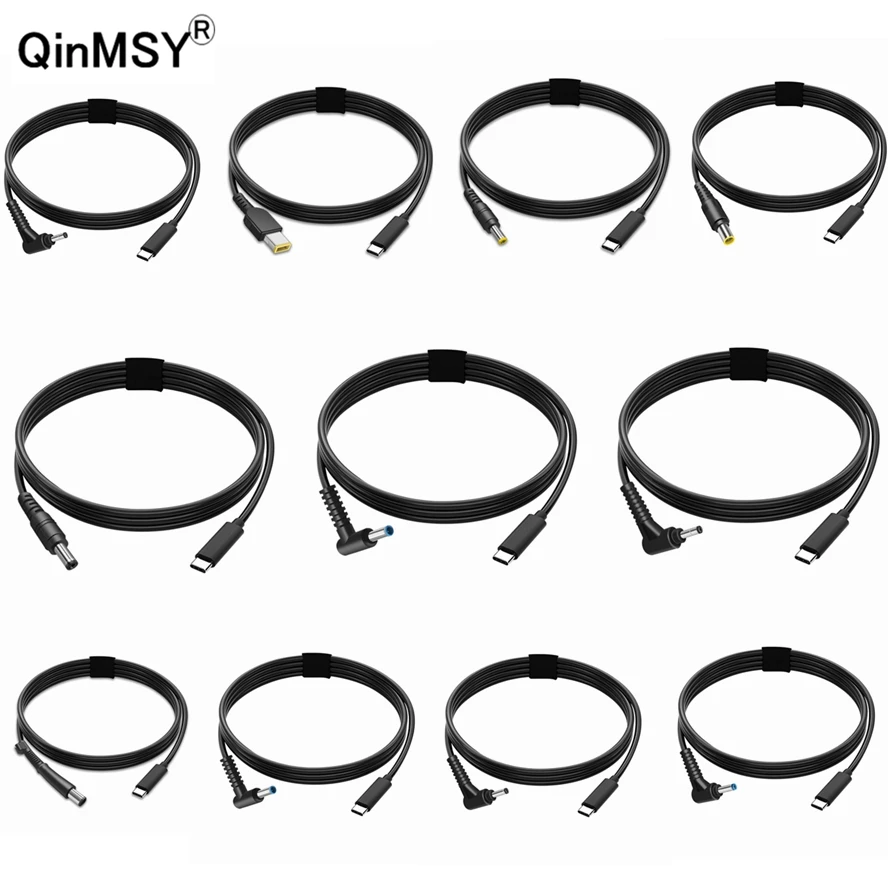 Cable de carga USB tipo C PD 65w 85, adaptador de corriente CC, convertidor Jack a enchufes CC macho para Lenovo, Asus, Dell, Hp, cargador de ordenador portátil