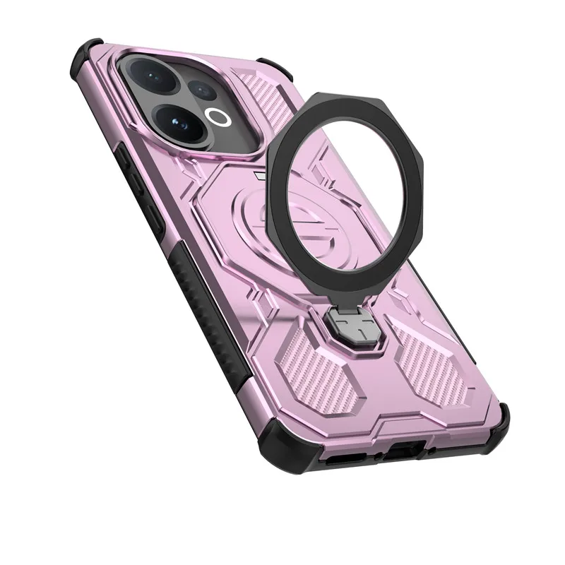 Para ViVo V60 Funda ViVo V60 T4 Pro Funda soporte magnético inalámbrico carga parachoques Fundas protectoras para teléfono en ViVo T4 Pro Funda - imagen 5