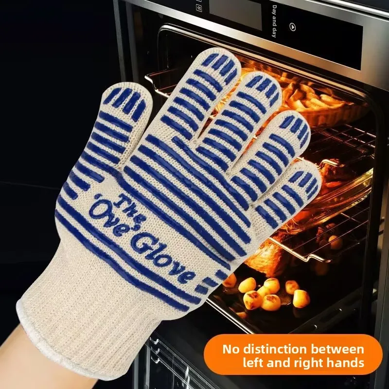 1 guantes para barbacoa 300 °   Guantes para asar resistentes al calor, manoplas antideslizantes para horno, guantes de cocina para barbacoa, asar, cocinar y hornear - imagen 3