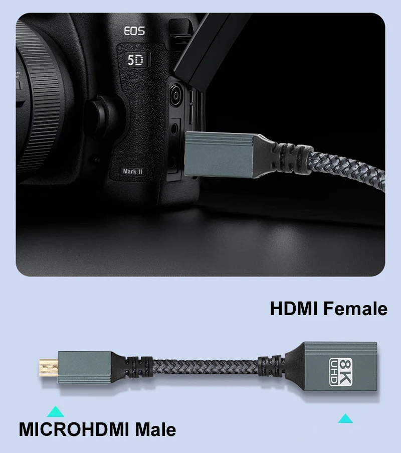 15cm 8K/60Hz/122Hz Microhdmi Micro macho a hembra adaptador Compatible con HDMI Cable de ángulo recto/izquierdo/arriba/abajo para ordenador portátil no - imagen 4