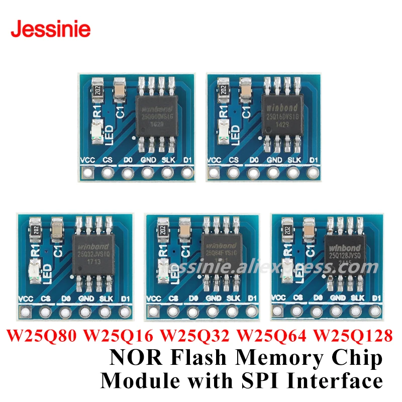 1-5 uds ni módulo de almacenamiento FLASH W25Q80 W25Q16 W25Q32 32Mbit W25Q64 64Mbit W25Q128 128Mbit 8MByte interfaz SPI código BV FV STM32