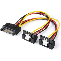 Cable de alimentacion SATA 6 pulgadas 15 pines a 2x hembra angulo